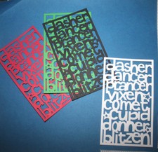 5 REINDEER NAMES cardstock paper die cut embellishments