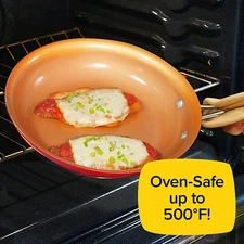 10 Inch Pan by  Ceramic Copper Infused Non-Stick Fry Pan Skillet Scratch Resi...