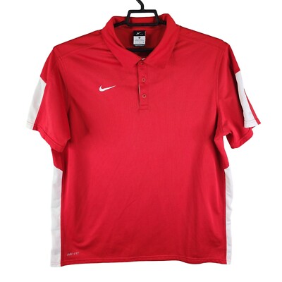 red nike dri fit polo