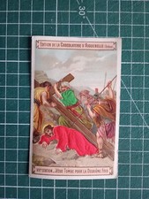 BX12 image pieuse gaufrée satin - chocolat Aiguebelle VII Jésus tombe