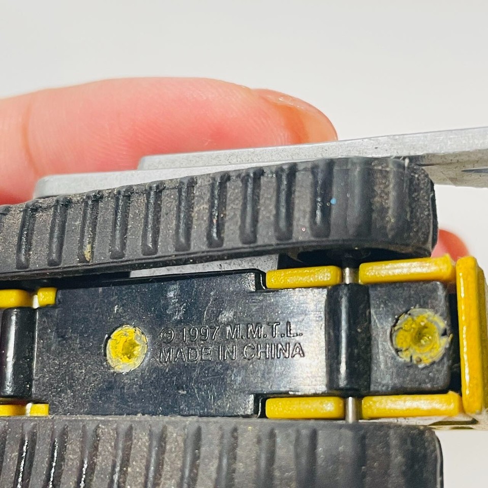 1997 Farm Toy Yellow Tractor Front Loader Diecast with Rubber Track