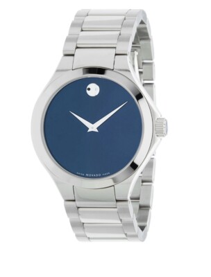 Brand New Movado Men s Defio 40mm Blue Dial Stainless Steel Watch 0607311
