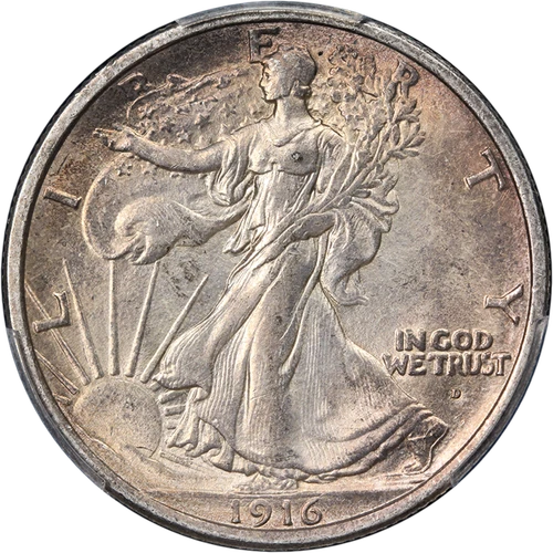1916-D Walking Liberty Half PCGS MS63 Nice Luster Nice Strike
