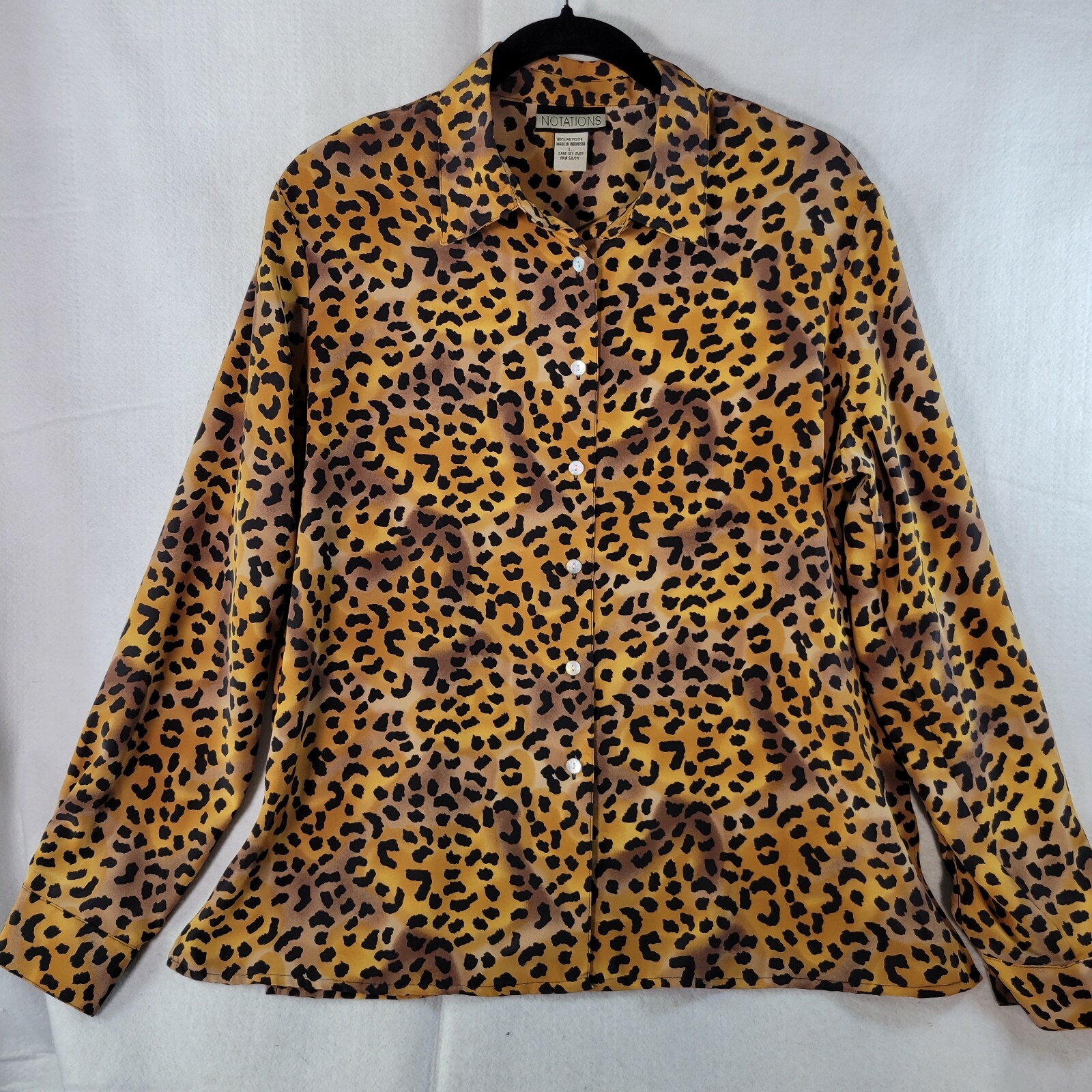 Notations Womens Blouse Button Down Size Large Ch… - image 1