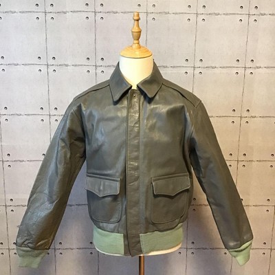 AVIREX Type A-2 Flight Leather Jacket Horsehide Gray Size 38 Men 
