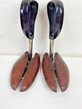 Retractable Rochester Shoe Tree Co. Wood Travel Tree Split Toe 3 Patented 1 Pair