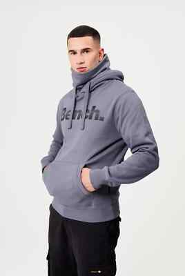 Bench Mens Woosh Snood Neck Hoodie Steel Grey UK