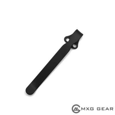 (Black Color) Titanium Deep Carry Pocket Clip Made For Spyderco Para 3 Knife