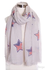 ScarvesMe Unisex Patriotic American Flag Stars Striped USA Light Oblong Scarf