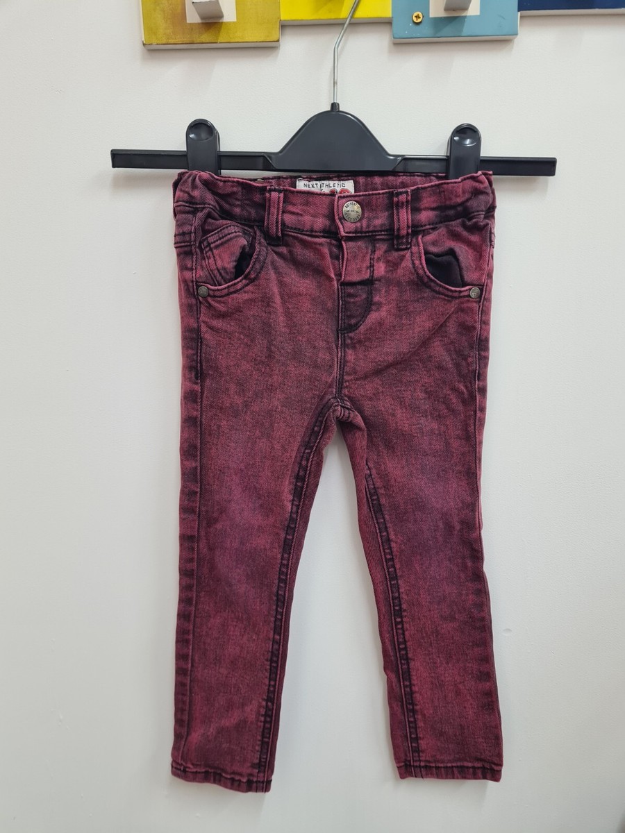 Next Baby Toddler Boys Burgundy Red Skinny Jeans Size 18-24 Months
