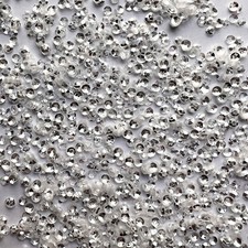 3mm Cup Sequins Crystal Silver Crystallina Luster Mirror Iridescent Made in USA