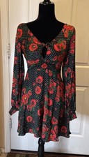 Free People Poppy Dress Side Zip Lined  34-28-36 34” Length Size 6 Orig $128