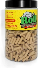 Natural Unbleached Pre-Rolled Filter Tips, Ø7Mm - Bottle of 500 Tips