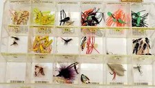 60+ Fly Fishing Lures Retail Display Variety Sizes Colors & Styles New Old Stock