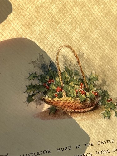 Vtg Christmas Card “Mistletoe Bough” By Thos. Haynes Bayly Paper Print Holly - Picture 7 of 10