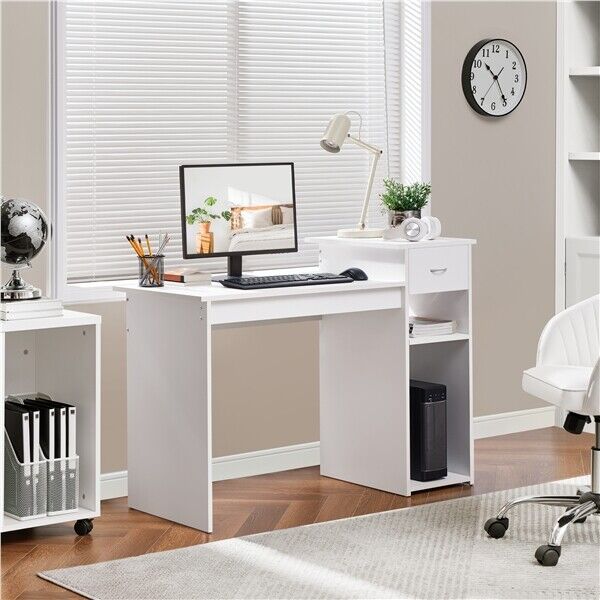 Computer Desk Laptop Table with Drawer and Adjustable Chair Set for Home Office 