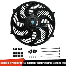 14" inch Universal Slim Fan Push Pull Electric Radiator Cooling 12V Mount Kit