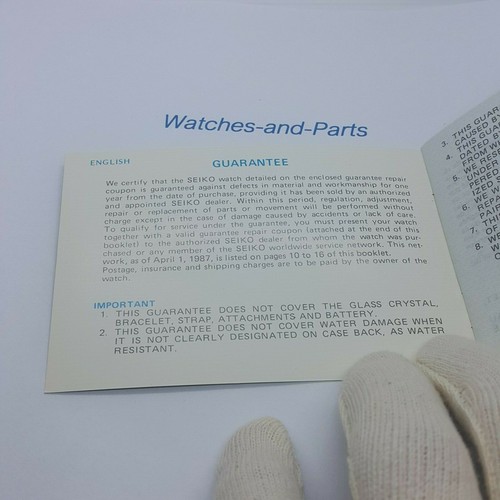 Seiko Worldwide Warranty Guarantee Booklet Blank No Date GENUINE NEW NOS 319S1 - Picture 4 of 6