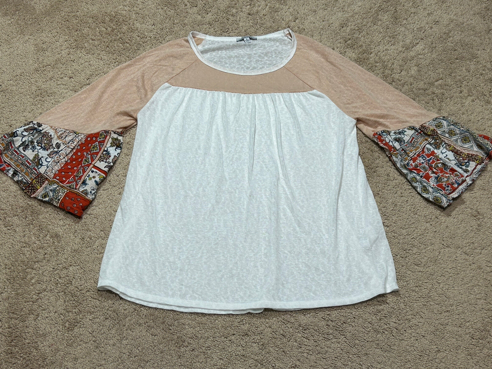 White Birch Womens Shirt Size Small Multicolor Print Lightweight Soft Classic