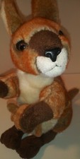 AURORA Kangaroo 10" Stuffed Plush Mother Kangaroo with Baby Joey Finger Puppet