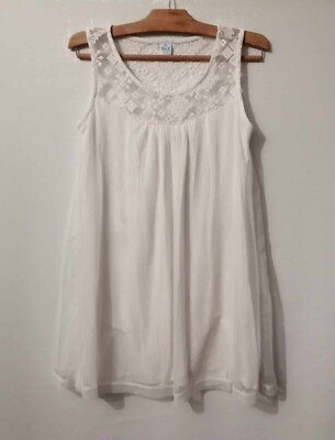 Bluse weiß Schleier Spitze gefüttert Polyester Gr.36 M&S Mode (2501050)