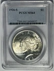 1926 S  PEACE DOLLAR PCGS MS 64