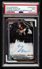 2024 Bowman Chrome Prospect Refractor 285/499 George Wolkow PSA 9 MINT Auto 1cb6