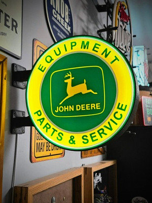 #ad John Deere Service 2 Sided Light Box Sign – Double Sided Garage Decor 24 cm $88.00
