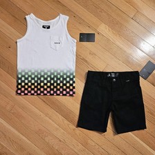 NEW Hurley Little Boy Tank Top Chino Short Set sz 6