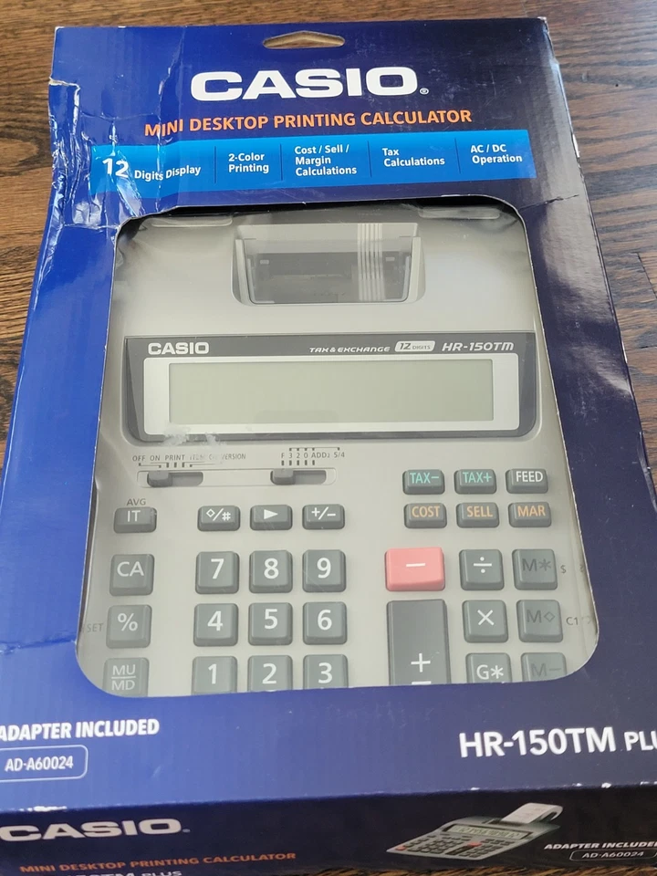 Casio HR-150TM Plus-W Desktop 12-Digit Printing Calculator - New In (Dented) Box - Image 2 of 4