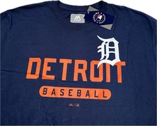 Detroit Tigers Baseball Long Sleeve  Majestic T Shirt Mens XL New