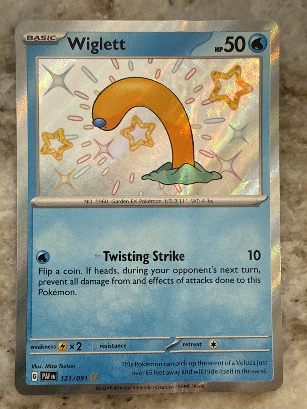 Pokémon TCG Wiglett Paldean Fates Shiny Rare 121/091 NM