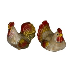Vintage Porcelain Rooster & Hen Figural Salt and Pepper Shakers — listing 6