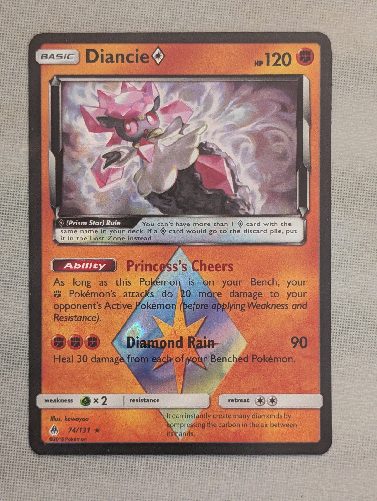 Diancie Prism Star #74/131, Forbidden Light Pokémon Card, NM, Ships Fast