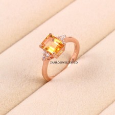 Natural Citrine Ring, 925 Sterling Silver, Citrine Ring, Birthstone Ring