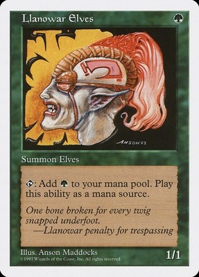Fifth 5th Edition Llanowar Elves x4 4x MTG Magic the Gathering LP/MP