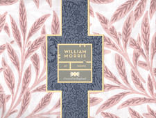 William Morris England Queen Sheet Set Original Willow Plaster 4pc Cottage Pink