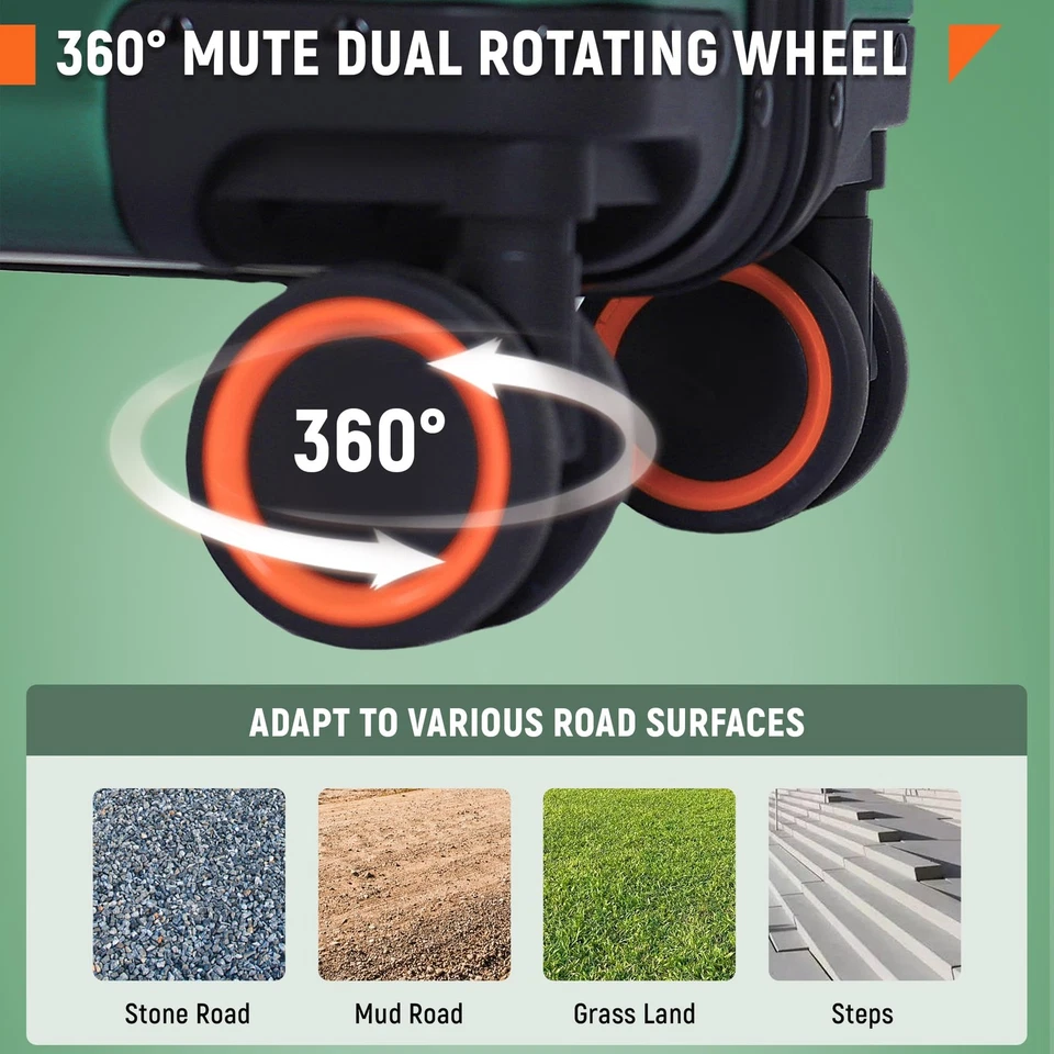 Maletas rígidas para equipaje de mano de aluminio con ruedas giratorias cremallera... Foto 3 de 4