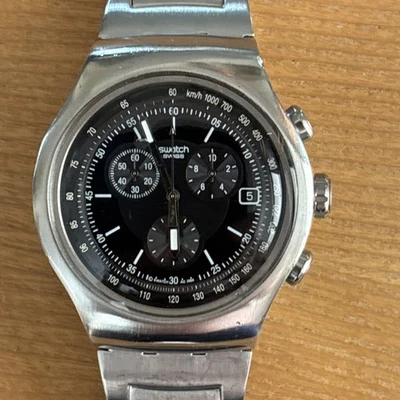Swatch irony Chrono Big Size Acier Inoxydable Noir - Photo 1/4