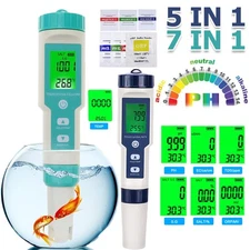7 in 1/5 in 1 LCD PH/TDS/EC/ORP/TEMP/SG/Salinity Water Quality Tester Meter Pen