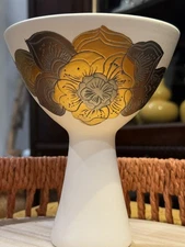 Rare. Sascha Brastoff MCM Pottery. Gold/ Silver Handpainted. Signed & Numbered.