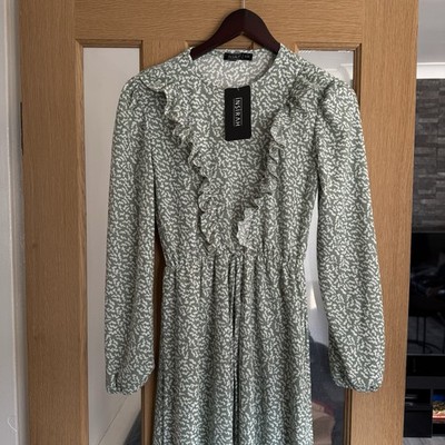 Insirah Women s Mint Green & White Maxi Dress Modest Summer - Size Small-Medium