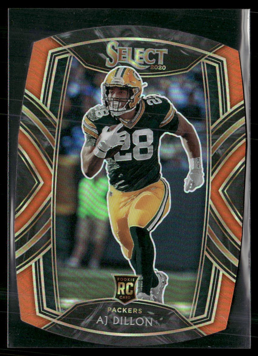 2020 Panini Select #265 AJ Dillon Orange Prizm Die Cut
