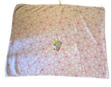 Carters Pink Monkey Blanket Just One You White Hearts Baby Green Bow Fleece-Read