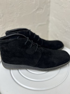 Ecco Mens 8 Black Suede Leather Lace Up Chukka Boots Comfort Shoes 