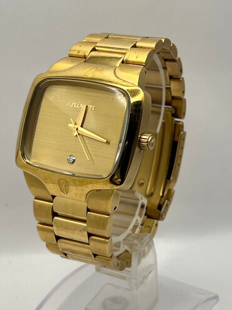 NIXON Prayer Quartz Wristwatch Gold Mens Fashionable Everyday 