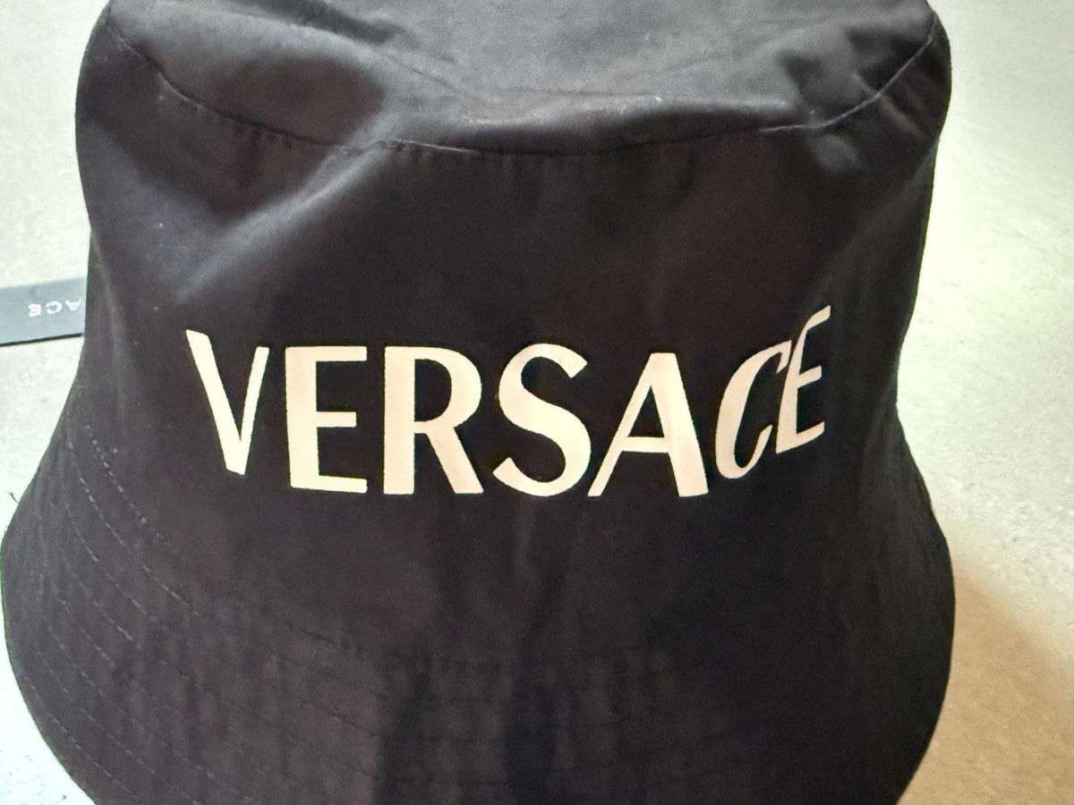 VERSACE REVERSIBLE POLYAMIDE BUCKET HAT BAROQUE PATTERN SIZE 