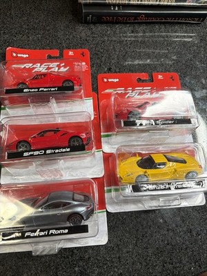 New Burago Race and Play 5 car Lot - Ferrari - 1/43 New Different Ferraris