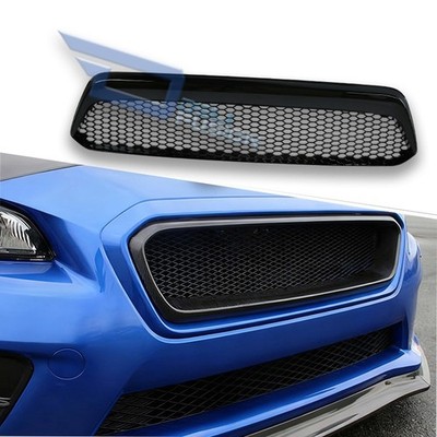 Gloss Black Front Honeycomb Mesh Grill For 14-17 Subaru Impreza WRX VAB/VAF STI