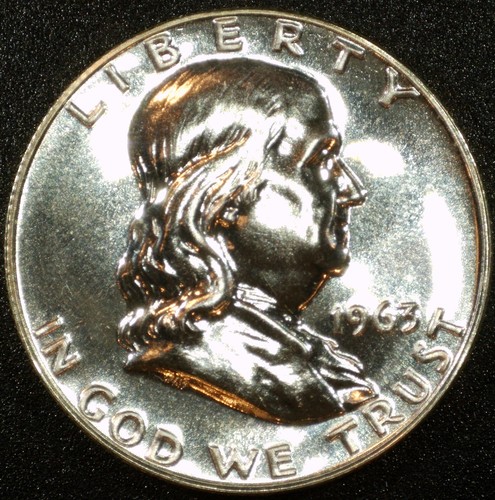 1963 P Franklin Half Dollar 90% Silver 50c Coin - AU